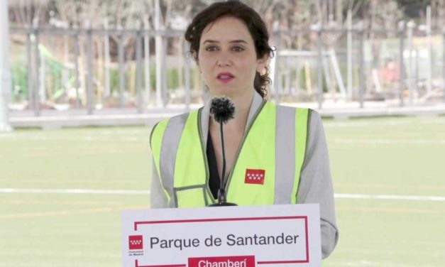 Díaz Ayuso conoce la remodelación del Parque de Santander, lista para finales de mayo con el doble de espacio para el deporte y 55.000 m2 de zonas verdes